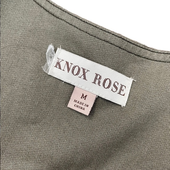 Knox Rose green long sleeve embroidered tie waist shacket size medium - Picture 10 of 15